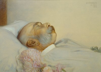 El emperador Francisco José I en su lecho de muerte de Franz von Matsch