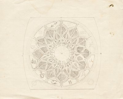 Boceto para la esfera del reloj ancla (?) de Franz von Matsch