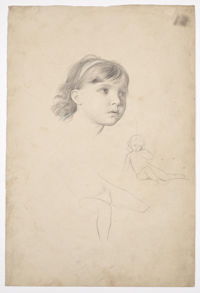 Estudio de la cabeza de una niña y estudio del movimiento de Franz von Matsch