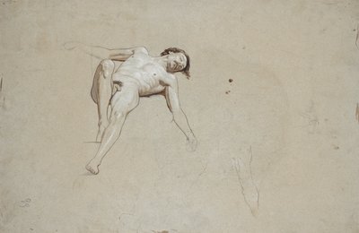 Estudio de un desnudo masculino acostado de Franz von Matsch