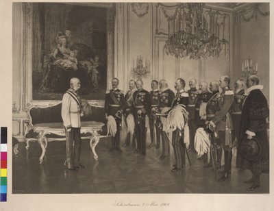 Visita del Príncipe alemán de las Federaciones el 8 de mayo de 1908 en el castillo de Schönbrunn de Franz von Matsch