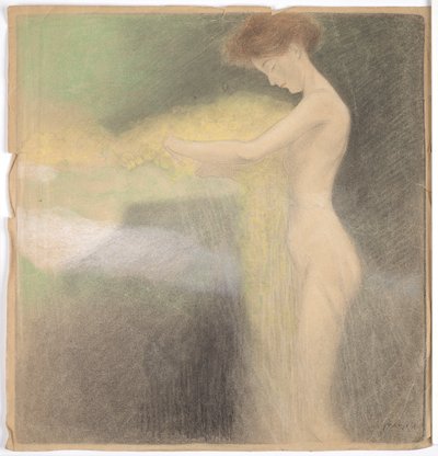 Desnudo femenino con las manos extendidas hacia la izquierda de Franz von Matsch
