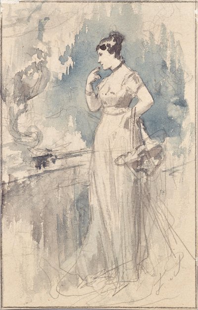 Lady in langem Kleid de Franz von Persoglia