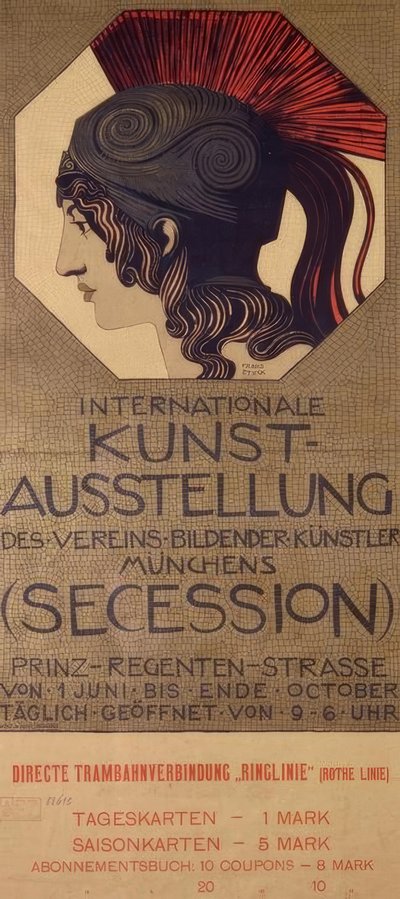 F. v. Stuck / Cartel Exposición Internacional de Arte de Franz von Stuck
