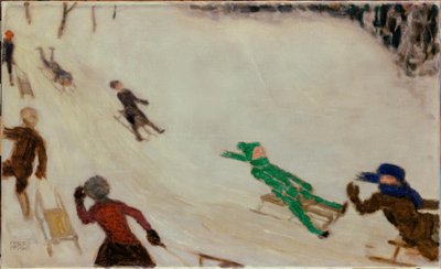 Niños en trineo de Franz von Stuck