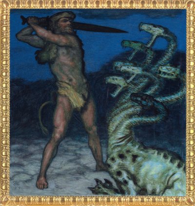Hércules y la Hidra - Pintura de Franz Ritter von Stuck (1863-1928) - 1915 - Museum Villa Stuck de Franz von Stuck