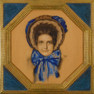 María con un sombrero (tipo capota) de Franz von Stuck