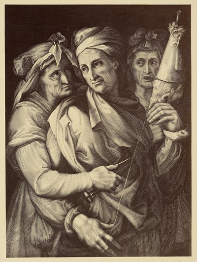 Dibujo de tres mujeres de Fratelli Alinari