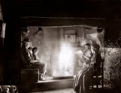 Familia campesina cerca de Florencia, c.1900 de Fratelli Alinari Fratelli Alinari