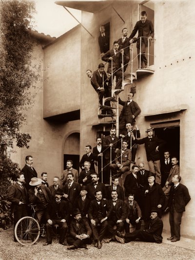 Retrato de los empleados del establecimiento fotográfico de los Hermanos Alinari, en Florencia, 1899 de Fratelli Alinari Fratelli Alinari