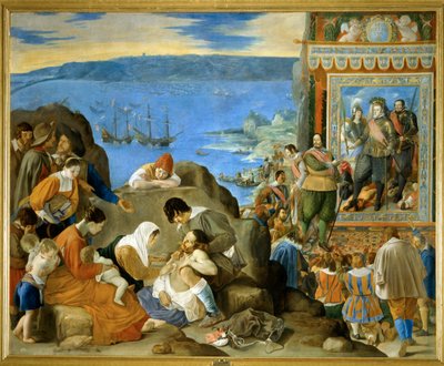 La reconquista de Bahía en 1625 ... (pintura sobre lienzo) de Fray Juan Batista Maino or Mayno