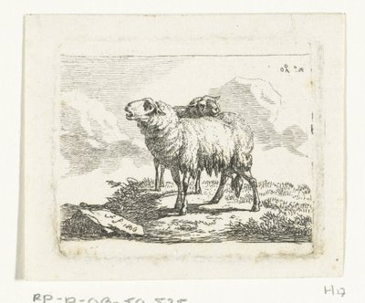 Dos ovejas de pie de Frédéric Théodore Faber