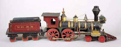 Modelo de locomotora y tender, 1877 de Fred Butterfly