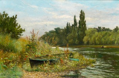 Un lugar tranquilo en el río Támesis, 1882 de Fred Hines