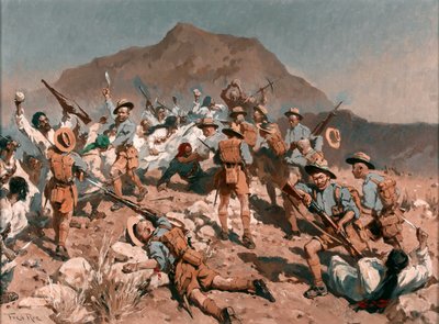 2º Batallón de Fusileros Gurkha en Ahnai Tangi, Frontera Noroeste, India de Fred Roe