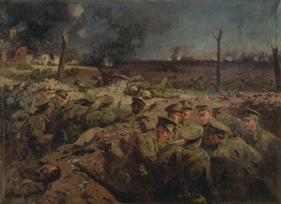 El 4º de Suffolks en Neuve Chapelle el 11 de marzo de 1915 de Fred Roe