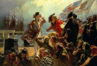 El regreso de Nelson, el héroe, c.1909 (óleo sobre lienzo) de Fred Roe