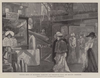 La princesa Enrique de Battenberg inspeccionando la Exposición Naval y Militar de Portsmouth de Fred T. Jane