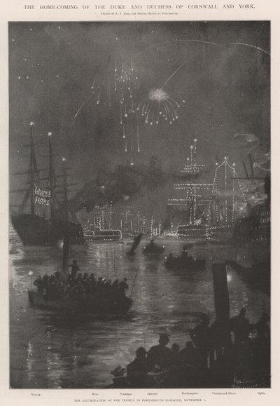 El regreso del Duque y la Duquesa de Cornwall y York de Fred T. Jane