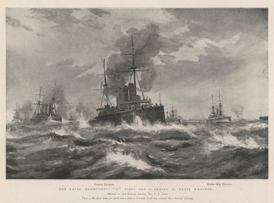 Las Maniobras Navales, X Flota frente a Guernsey en Clima Adverso de Fred T. Jane