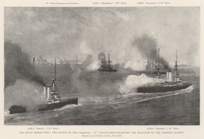 Las maniobras navales, la batalla de los Casquets, X acorazados relevando el bloqueo de las Islas del Canal de Fred T. Jane