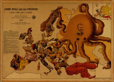 John Bull y sus amigos. Un mapa serio-cómico de Europa de Fred W. Rose