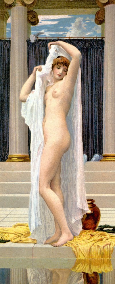 Baño de Psique, c.1900 (postal) de Frederic (after) Leighton
