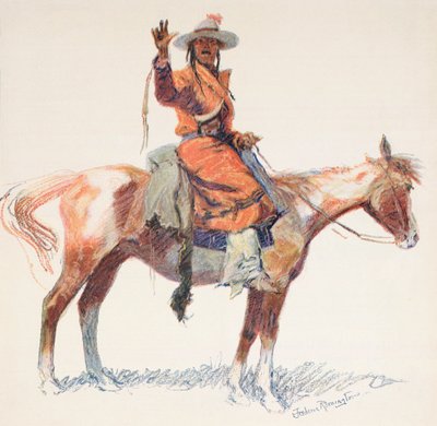 Un explorador apache. Frederic Remington. de Frederic (after) Remington