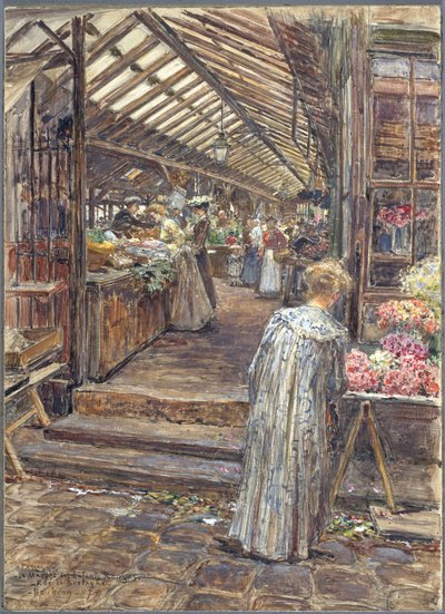 Le Marché des Enfants-Rouges, rue de Bretagne de Frederic Anatole Houbron