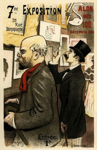 7ma Exposición del Salón de los 100 Diciembre 1894 Póster, 1894 de Frederic Auguste Cazals