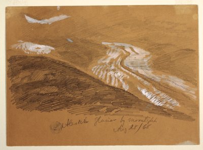 Glaciar Aletsch a la luz de la luna, Alpes Berneses, Suiza de Frederic Edwin Church
