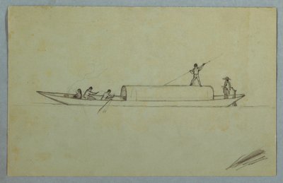 Canoa cubierta, probablemente sudamericana de Frederic Edwin Church