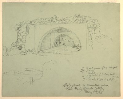 Dibujo, Tumba de Abels en la montaña sobre Suk Wadi, 4 de mayo de 1868 de Frederic Edwin Church