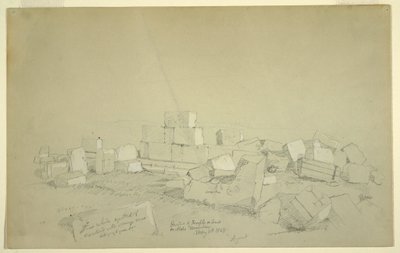 Dibujo, Tumba de Abels en la montaña sobre Suk Wadi, 4 de mayo de 1868. de Frederic Edwin Church