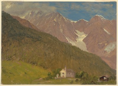 Dibujo, Un paisaje alpino en Suiza, agosto de 1868 de Frederic Edwin Church