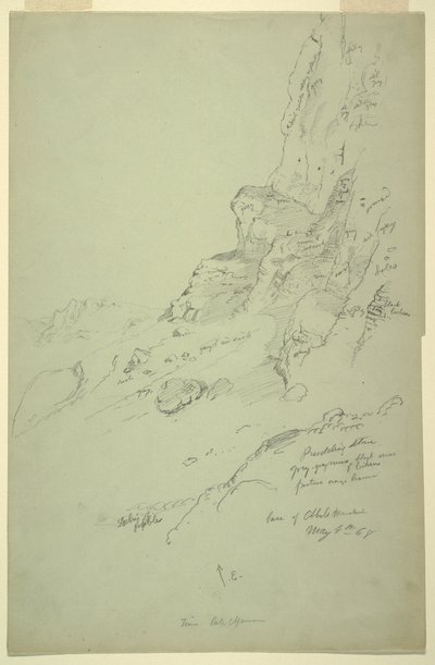 Dibujo, Base de la colina al oeste de Suk Wadi, Barada, 4 de mayo de 1868. de Frederic Edwin Church