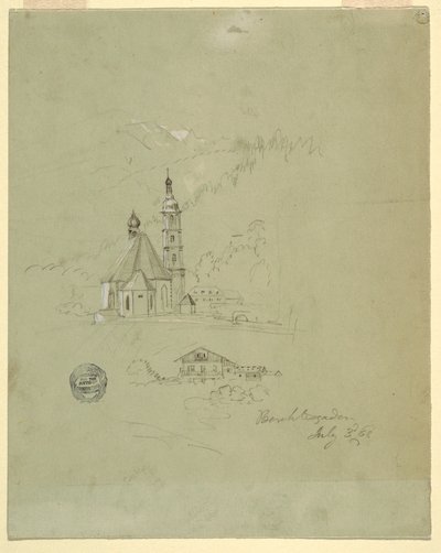 Dibujo, Berchtesgaden, Baviera, 3 de julio de 1868 de Frederic Edwin Church