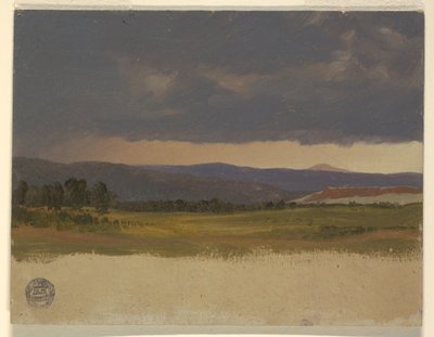 Dibujo, Blue Hill bajo nubes bajas, 1869-70 de Frederic Edwin Church