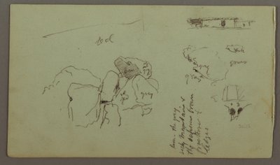 Dibujo, peñascos, casa, abril de 1868 de Frederic Edwin Church