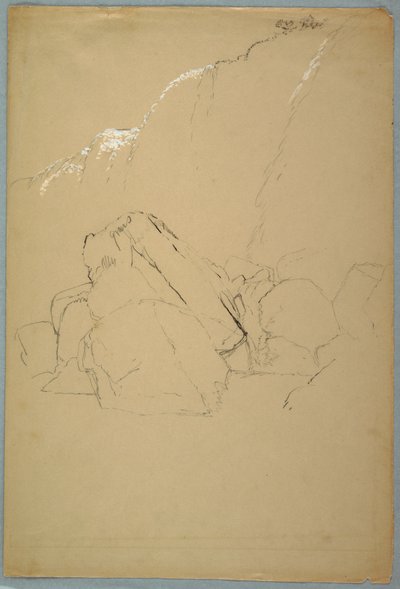 Dibujo, Cantos rodados, el Banco Canadiense, 1858 de Frederic Edwin Church