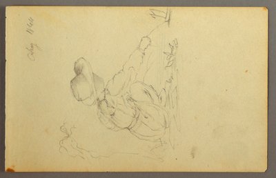Dibujo, Niño tirando de velero, 1844 de Frederic Edwin Church