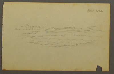 Dibujo, Amplio paisaje ondulado con nubes, 1844 de Frederic Edwin Church