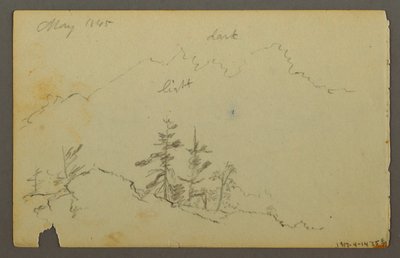 Dibujo, Amplio paisaje ondulado con nubes, 1844 de Frederic Edwin Church