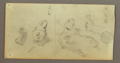 Dibujo, Estudios sobre camellos, 21-22 de febrero de 1868 de Frederic Edwin Church