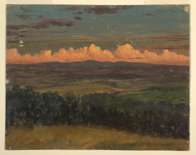 Dibujo, Catskills desde Hudson, Nueva York, 1870-80 de Frederic Edwin Church