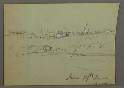 Dibujo, Ciudad de Londres, posiblemente 1869 de Frederic Edwin Church