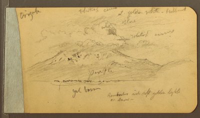 Dibujo, Montañas cubiertas de nubes, 1889 de Frederic Edwin Church