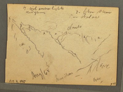 Dibujo, Jungfrau cubierto de nubes, Interlaken, Suiza, agosto de 1868 de Frederic Edwin Church