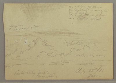 Dibujo, Estudio de nubes, 28 de julio de 1871 de Frederic Edwin Church