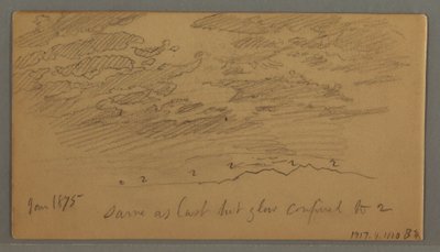 Dibujo, Nube sobre las colinas, enero de 1875 de Frederic Edwin Church